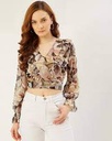 Blusa de volantes con estampado floral