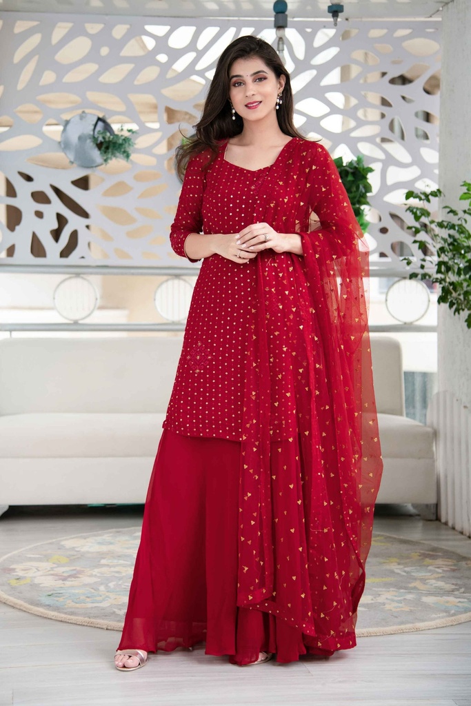 Conjunto de traje rojo